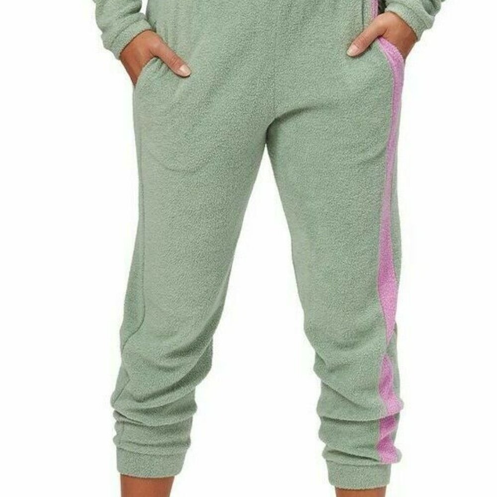 COPY - Free People Women's Blue Monday Fleece Jogger Pants Valley Girl Green Pi…